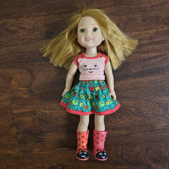 American Girl Willie Wishers 14" Willa Doll with Straight Hair Rain Boot Outfit - Picture 4 of 9